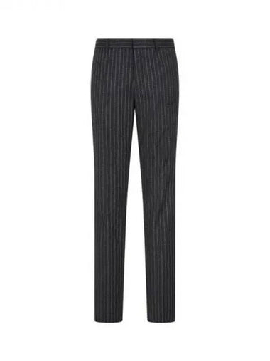 Men s zipper pocket striped wool pants charcoal gray 271617 - EMPORIO ARMANI - BALAAN 1