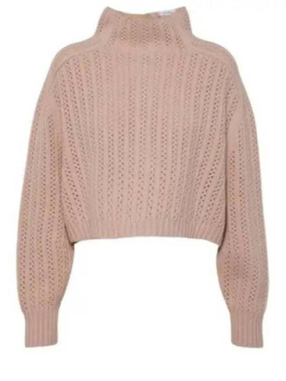 High Neck Back Button Crop Knit Top Pink - MAX MARA - BALAAN 2