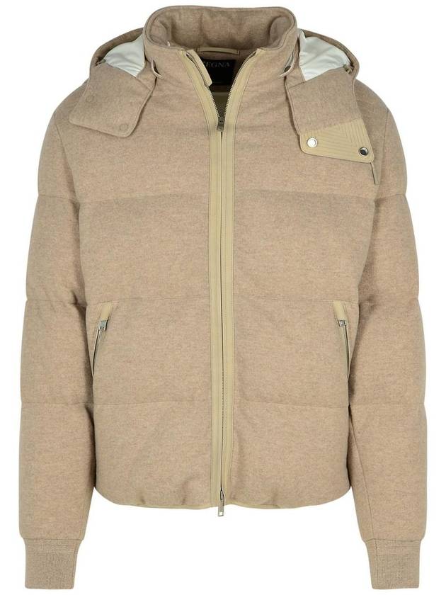 Zegna Beige Cashmere Down Jacket - ERMENEGILDO ZEGNA - BALAAN 1