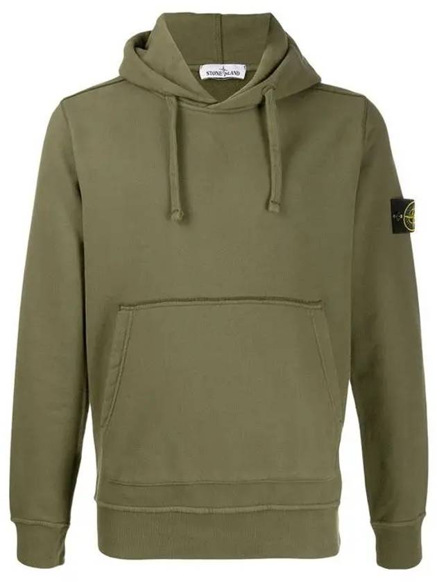 Men's Wappen Patch Brushed Cotton Hoodie Khaki - STONE ISLAND - BALAAN 2