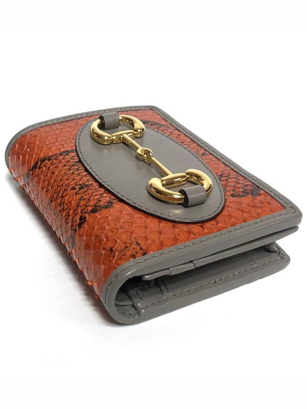 Horsebit 1955 Python Half Wallet Brown - GUCCI - BALAAN 3