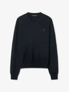 Face Logo V-Neck Knit Top Black - ACNE STUDIOS - BALAAN 2