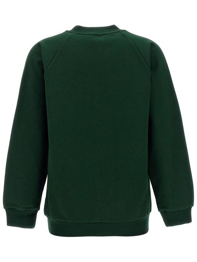 Logo Print Cotton Sweatshirt Dark Green - MARNI - BALAAN 3