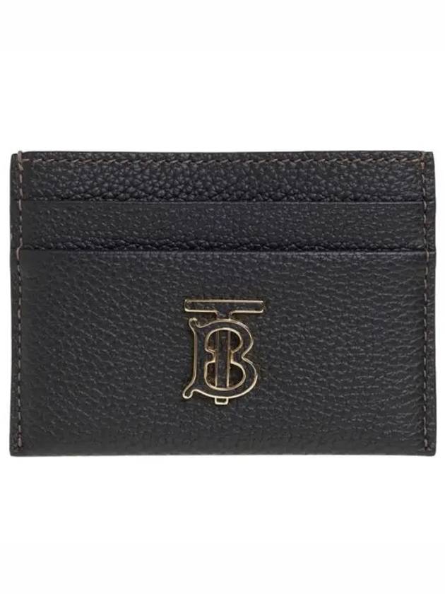 Grainy TB Logo Calfskin Card Wallet Black - BURBERRY - BALAAN 2