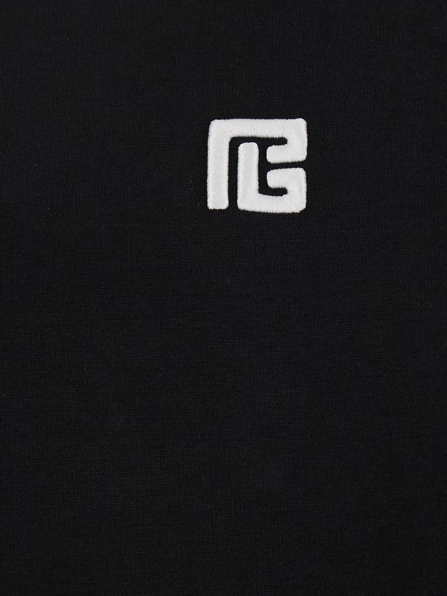 Black Crewneck T-Shirt With Logo Detail Embroidery On The Front In Cotton Blend Man - BALMAIN - BALAAN 3