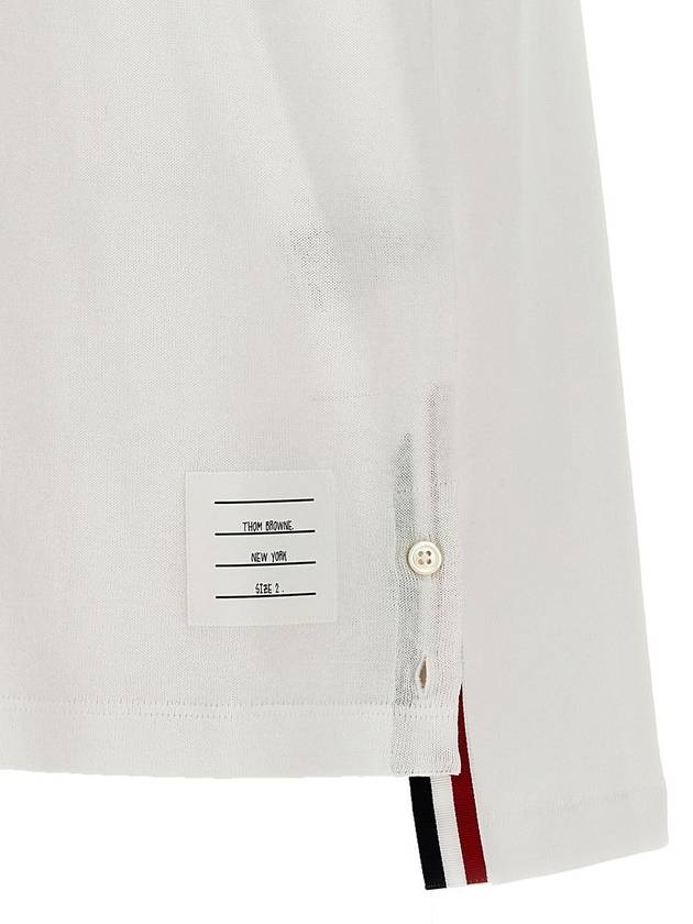 Striped Detail Crew Neck Cotton Short Sleeve T-Shirt White - THOM BROWNE - BALAAN 5