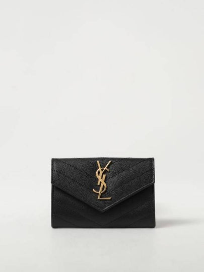 Monogram Envelope Small Half Wallet Black Gold - SAINT LAURENT - BALAAN 2