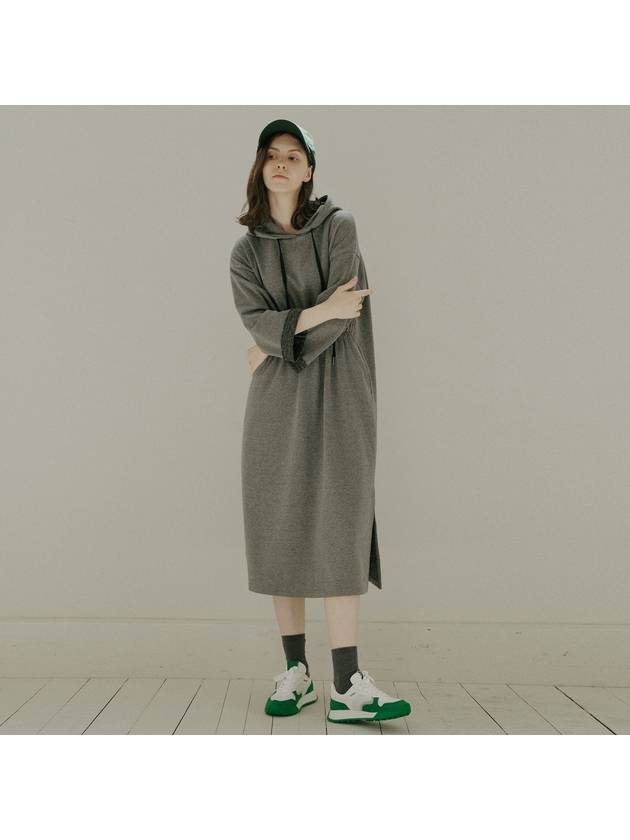 Waistband Hood Long Dress D GRAY - AVANT-G - BALAAN 5