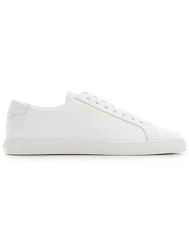 Men's Andy Leather Low Top Sneakers White - SAINT LAURENT - BALAAN 3