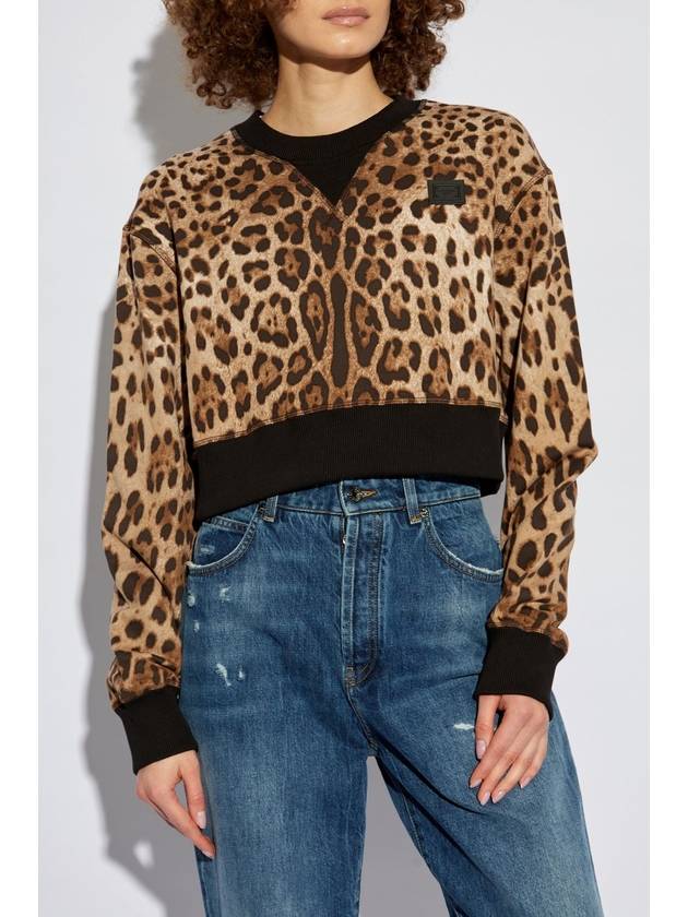 Dolce & Gabbana Sweatshirt With Animal Print, Women's, Brown - DOLCE&GABBANA - BALAAN 3