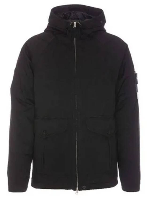 Wapen Patch David Down Hooded Jacket Black Men s Padding 271048 - STONE ISLAND - BALAAN 1