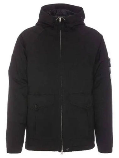 Wapen Patch David Down Hooded Jacket Black Men s Padding 271048 - STONE ISLAND - BALAAN 1