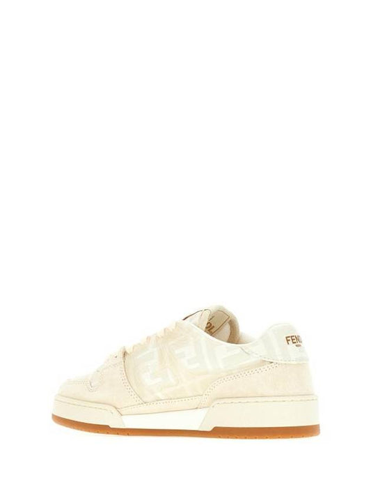 Match Canvas Low-Top With White Suede - FENDI - BALAAN 1