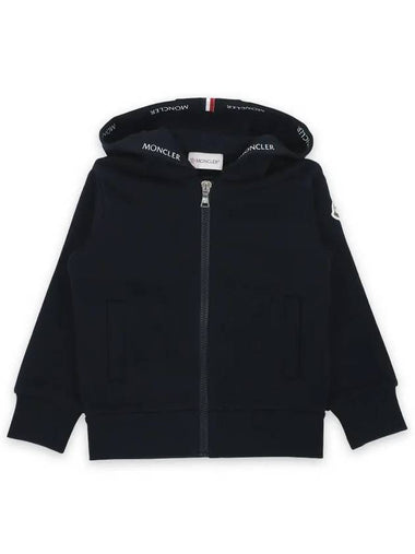 Kids Logo Training Hooded Zip Up Jacket Navy 8G00003 899PS 778 8 10A - MONCLER - BALAAN 1