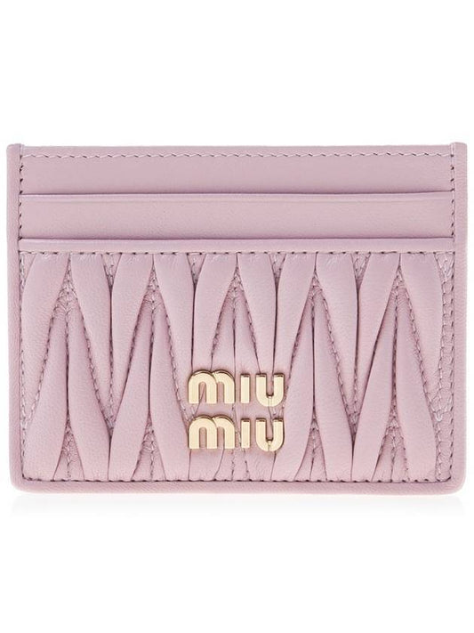 Materasse Nappa Leather Card Wallet Alabaster Pink - MIU MIU - BALAAN 1
