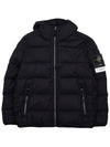 Seamless Logo Nylon Hooded Padded Jacket Black - STONE ISLAND - BALAAN 11