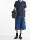 Fox Head Patch Cotton Polo Shirt Blue - MAISON KITSUNE - BALAAN 5