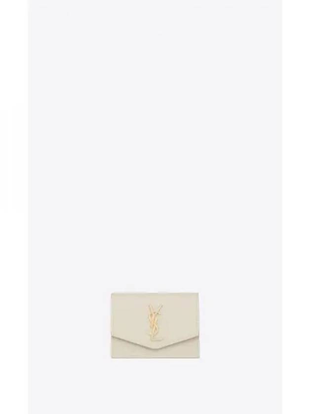 Monogram Uptown Leather Card Wallet Ivory - SAINT LAURENT - BALAAN 2