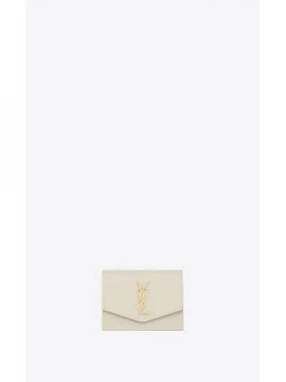 Monogram Uptown Leather Card Wallet Ivory - SAINT LAURENT - BALAAN 2