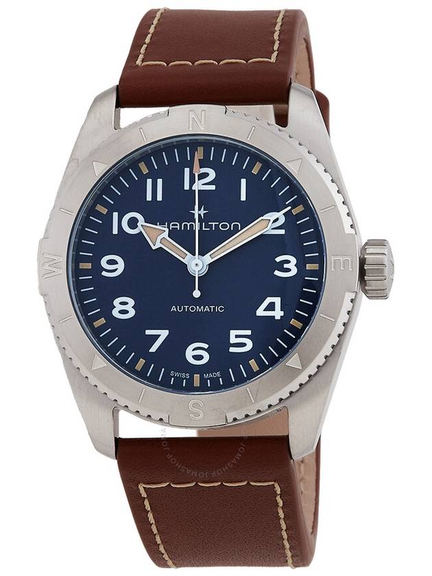 Khaki Field Expedition Leather Watch Blue - HAMILTON - BALAAN 2