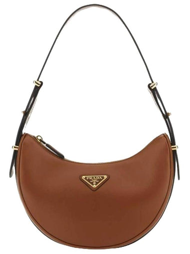 Arque Leather Shoulder Bag Cognac - PRADA - BALAAN 1