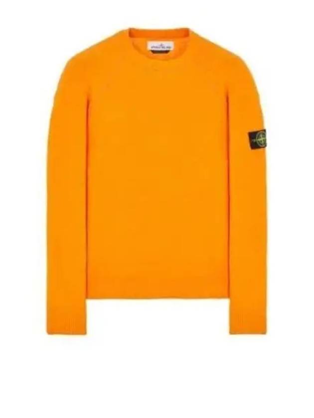 Raw Cotton Badge Crew Neck Knit Top Orange - STONE ISLAND - BALAAN 2