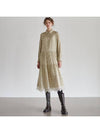 Women's Lace Tiered Printing Shirring DressBeige - MITTE - BALAAN 6