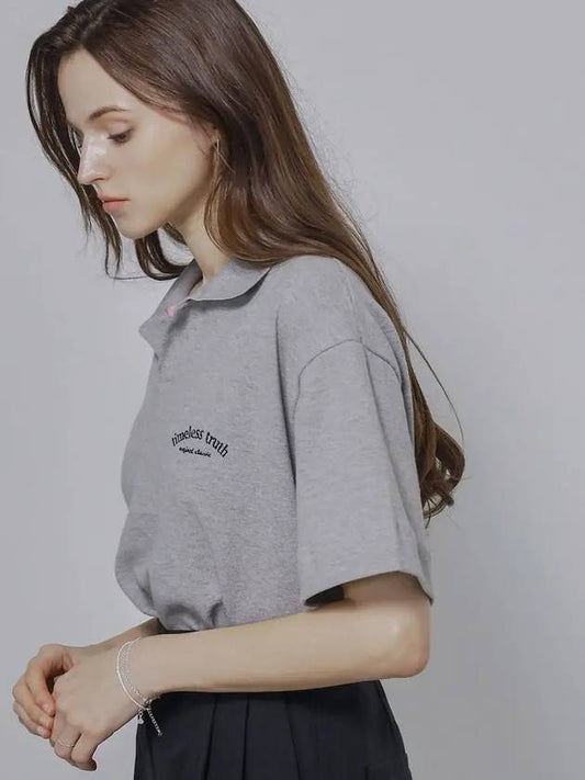 lettering collar crop tshirt - KELLY DONAHUE - BALAAN 1