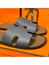 Men's Izmir Sandals Calfskin Absong Blue Gray Twotone - HERMES - BALAAN 5