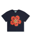 Kids Boke Flower Short Sleeve T-Shirt Navy - KENZO - BALAAN 1