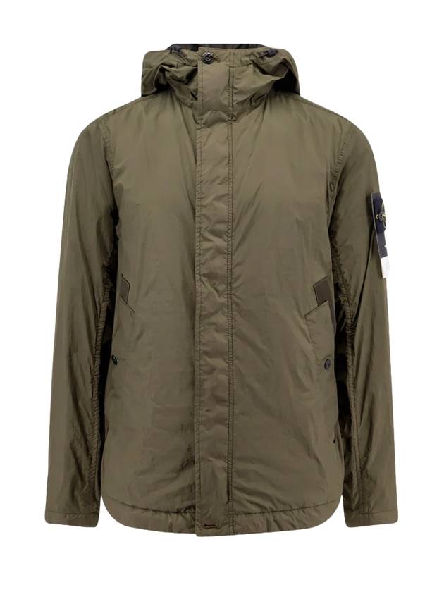 Crinkle Reps R-Ny Wind Resistant Anti-Drop Hooded Jacket Green - STONE ISLAND - BALAAN 1