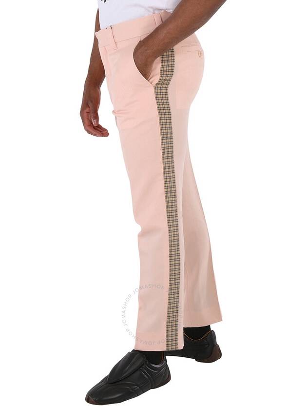 Burberry Men's Blush Pink Check Side Stripe Trousers, Brand Size 44 (Waist Size 29.5") - BURBERRY - BALAAN 3