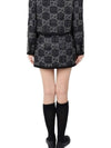 Women's GG Monogram Tweed A-Line Skirt Dark Grey - GUCCI - BALAAN 4