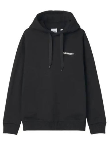 PRINTED COTTON BLEND HOOD BLACK - BURBERRY - BALAAN 1