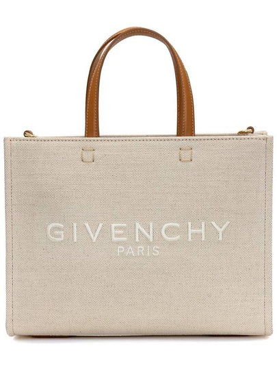 G Logo Small Canvas Tote Bag Beige - GIVENCHY - BALAAN 2