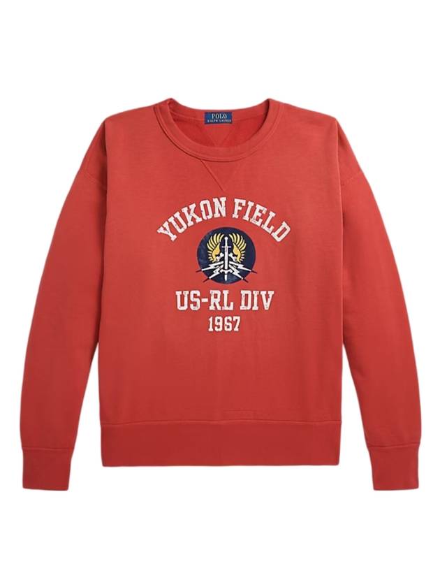 Graphic Vintage Fit Fleece Sweatshirt Red - POLO RALPH LAUREN - BALAAN 1