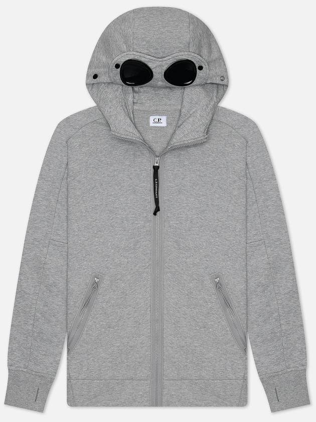 Diagonal Raised Fleece Goggle Zip-Up Hoodie Grey - CP COMPANY - BALAAN 2