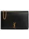 Monogram Chain Glossy Leather Shoulder Bag Black - SAINT LAURENT - BALAAN 2