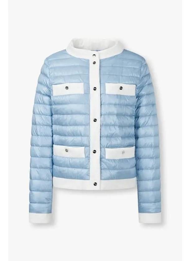 Women s color combination trimming down padded jacket sky blue - HERNO - BALAAN 1