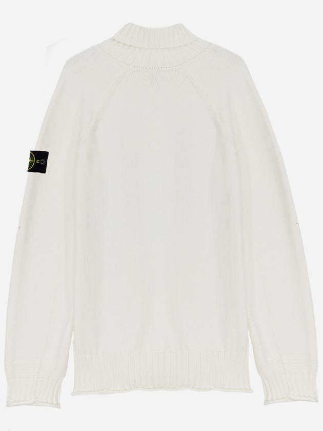 Logo Wappen Patch Cotton Turtleneck Ivory - STONE ISLAND - BALAAN 6