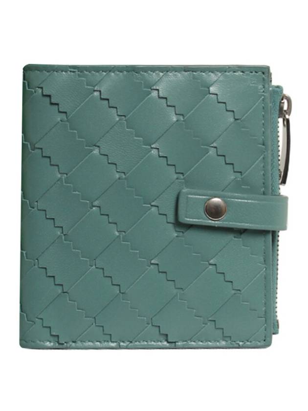 Large Intrecciato Halfwallet Mint - BOTTEGA VENETA - BALAAN.