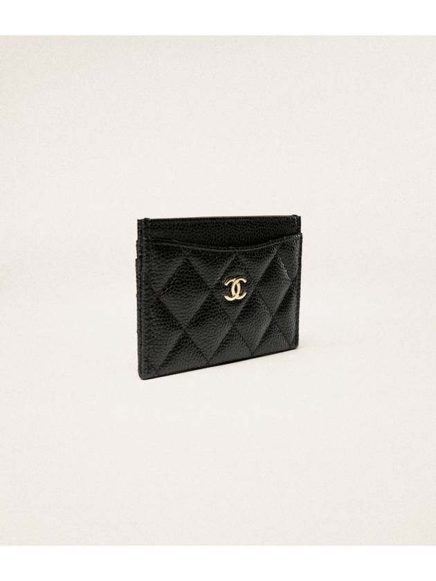 Classic Card Holder Grained Calfskin & Gold Black - CHANEL - BALAAN 4