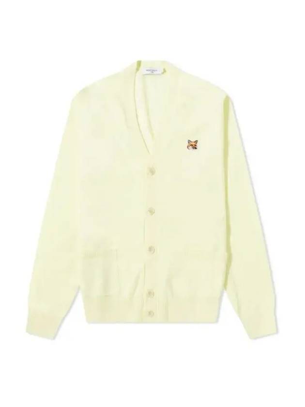 Fox Head Patch Classic Wool Cardigan Yellow - MAISON KITSUNE - BALAAN 2