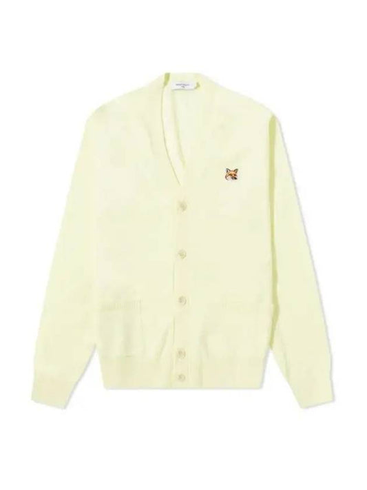 Fox Head Patch Classic Wool Cardigan Yellow - MAISON KITSUNE - BALAAN 2