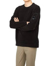 Men's Lens Wappen Crew Neck Knit Top Black - CP COMPANY - BALAAN 3