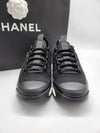 Mixed Fibers Velvet Calfskin Low Top Sneakers Black - CHANEL - BALAAN 4