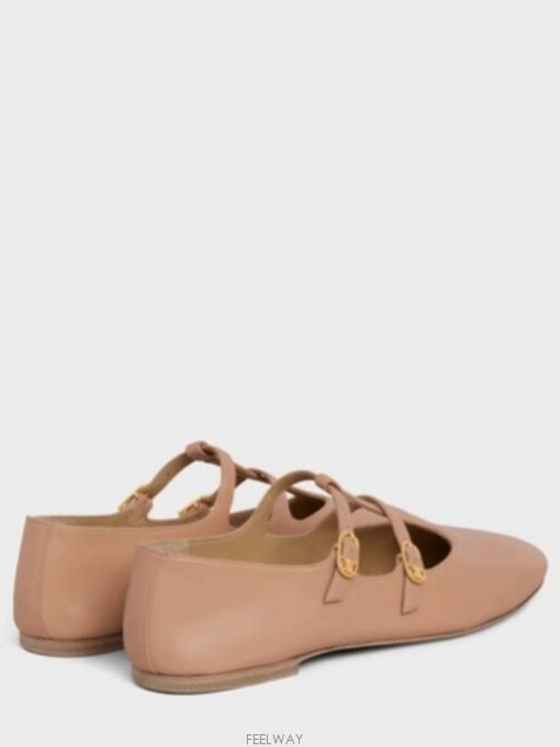 Les Double Strap Lambskin Ballerinas Pink - CELINE - BALAAN 5