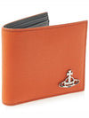 Saffiano Logo Leather Half Wallet Orange - VIVIENNE WESTWOOD - BALAAN 3