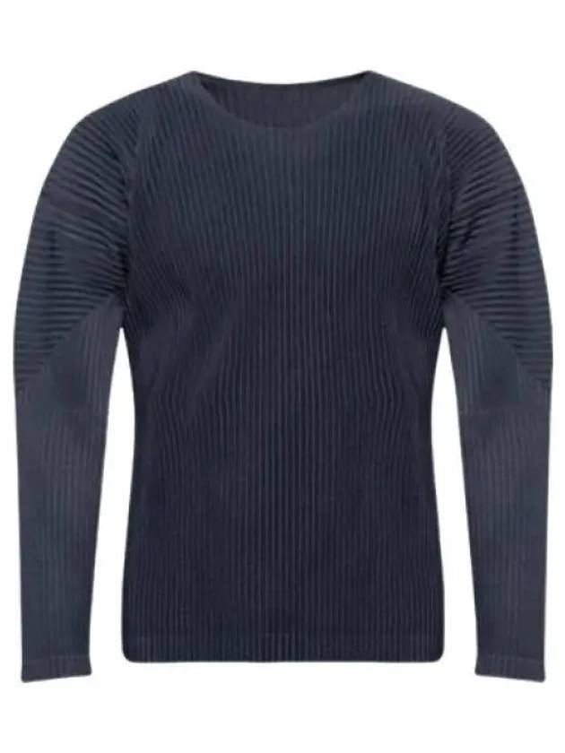 Pleated Long Sleeve T-Shirt Navy - ISSEY MIYAKE - BALAAN 2