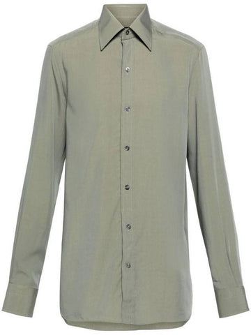 silk long sleeve shirt green - TOM FORD - BALAAN 1